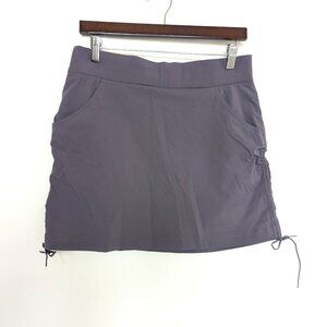 Columbia Gray Stretchy Side-tie Ruched Mini Skort, M